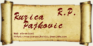 Ružica Pajković vizit kartica
